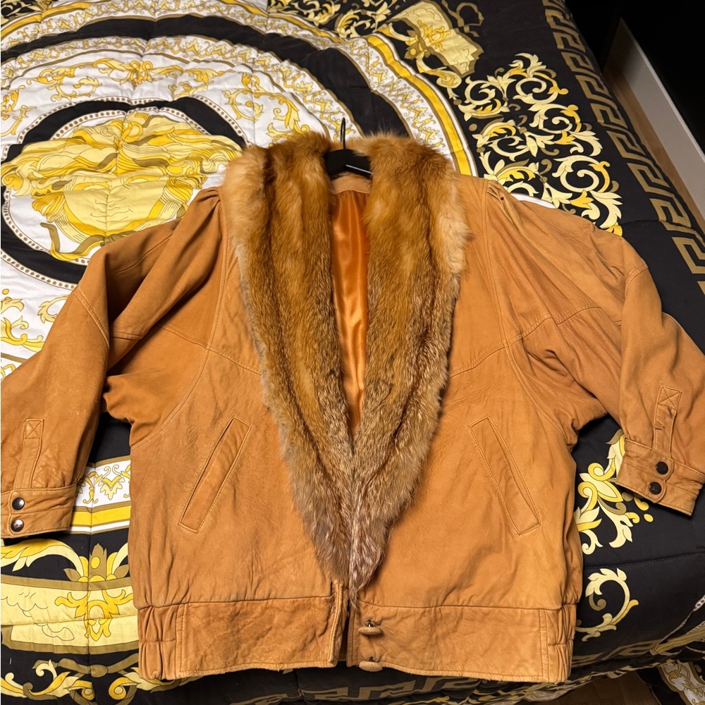 Suede and fur vintage jacket.
